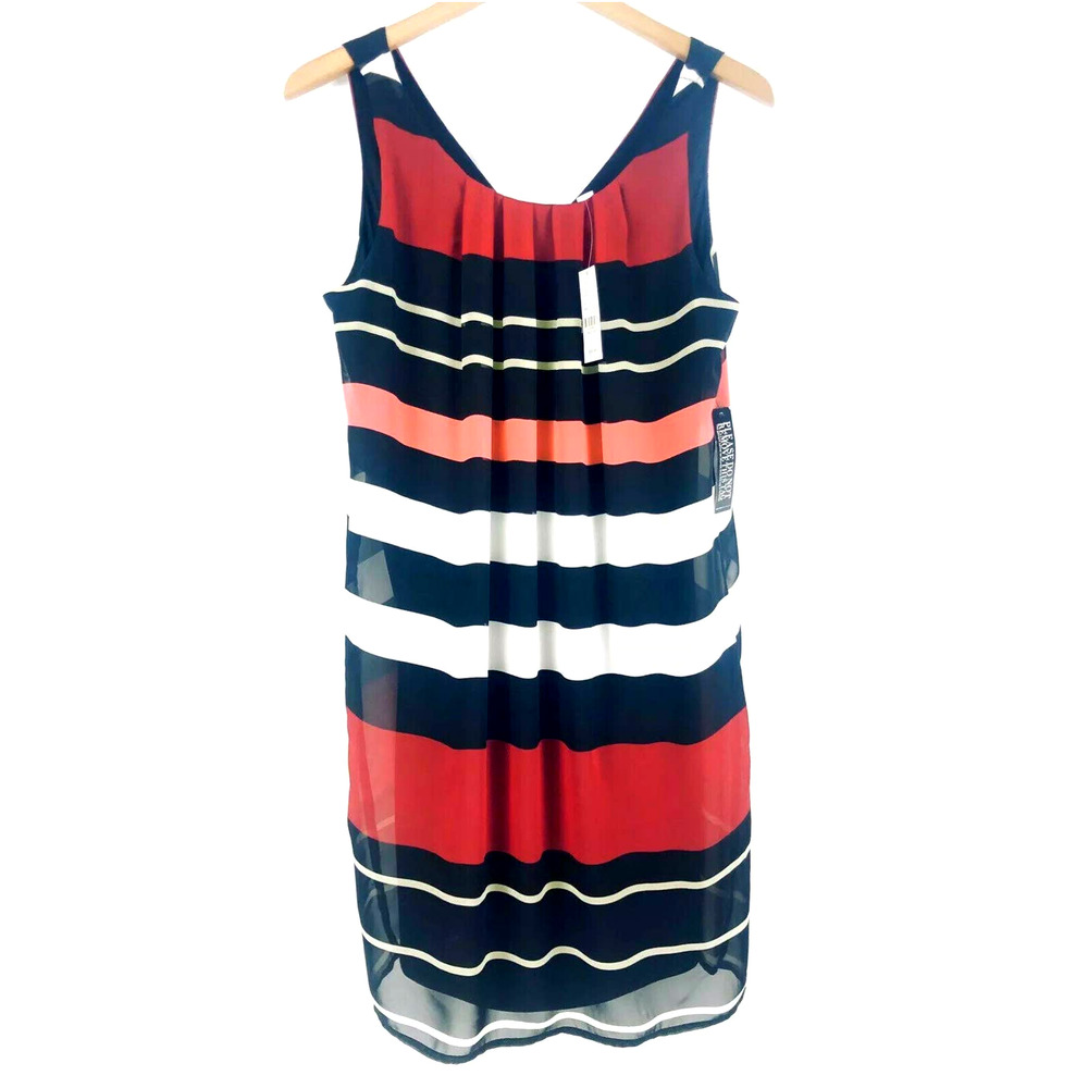 New York & Company NWT NEW Medium M sleeveless Striped Lined Career Dress $65